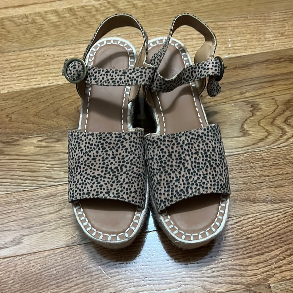 Brown cheetah print wedges size 10. True to size and only worn twice